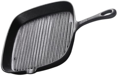 KICHOUSE 1pezzi Padella Per Bistecche Ghisa Rivestimento Per Cucine Induzione e Preparazione Carne Uova e Verdure