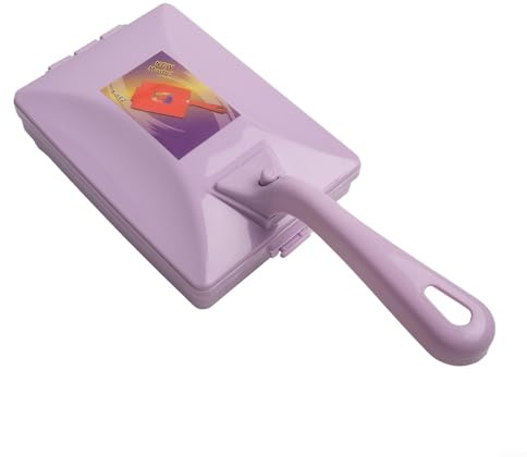 Handrollbürste, Kehrmaschine, Tischteppichreiniger, Krümelstaubsammelbürste, mit Aufbewahrungsbehälter, für Sofa, Bett, Heimreinigung (lila)