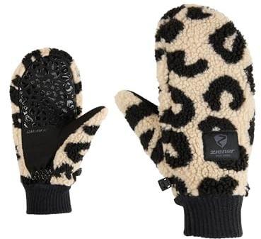 Ziener Damen ISHERPA-Z Freizeithandschuh | Teddyfleece, Strickbündchen, Leo, M