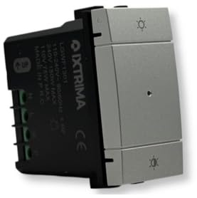 IXTRIMA Interruttore dimmer connesso Smart Zigbee/Tuya Wifi frutto modulo compatibile con supporti Bticino Living grigio tech