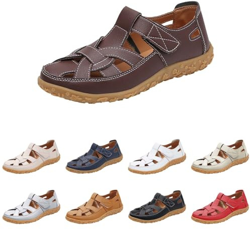 Generico Sandali Trekking Donna Comode Senza Tacco Sandalo Elegante Traspiranti Casual Scarpe Fibbia Regolabile Antiscivolo Leggere Da Spiaggia Mare Per Viaggio Scarpe Comode Eleganti
