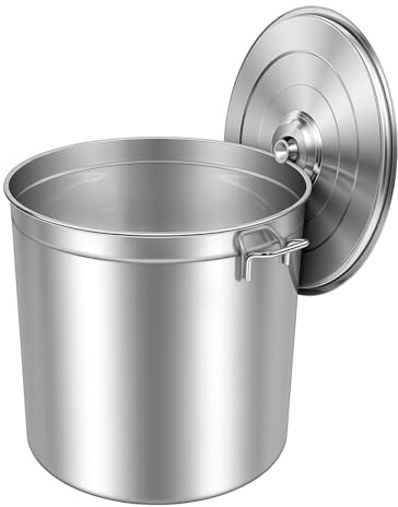 Olla de acero inoxidable 50L con cesta de filtro, olla de inducción de gran capacidad, cazuela sopa profesional, tapa asas retráctiles, todos los fuegos