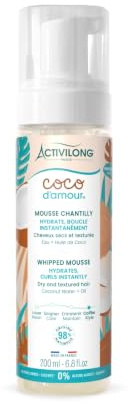 ACTIVILONG - Mousse Chantilly Coco d'Amour - Cheveux Bouclés à Crépus - Hydrate & Boucle instantanément - Made in France - 200 ml