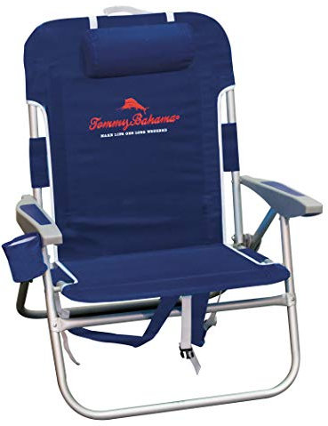 Tommy Bahama ryggsäck strandstol, aluminium, marinblå