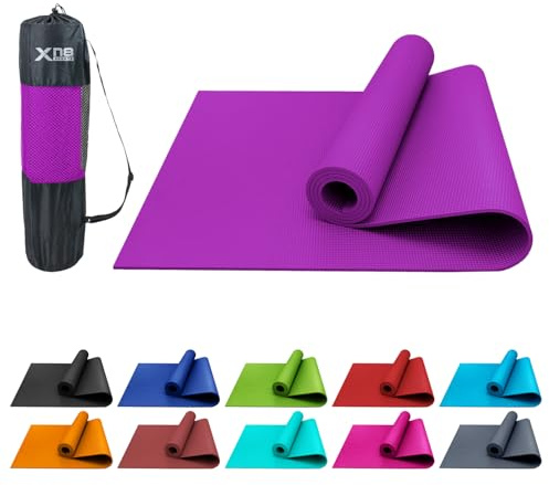 XN8 Sports PVC Yoga Mat 6mm Thick Non-Slip Exercise & Workout Mats with Carry Strap Ideal for Pilates, Gym, Stretching, Meditation – Lightweight for Home, Travel & Outdoor Fitness mat for men & Women