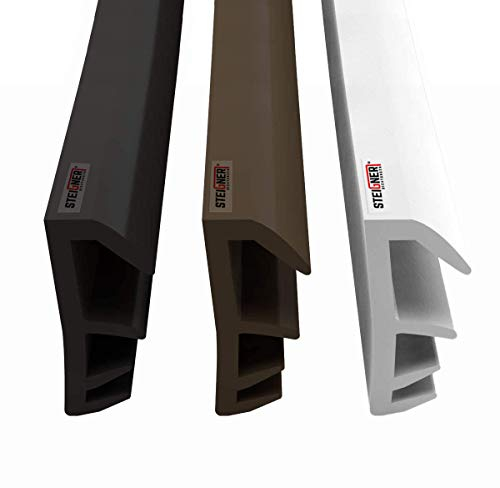 STEIGNER Joint de feuillure de battant Joint d'étanchéité de fenêtre Largeur de rainure 5 mm en TPE, 5m, NOIR, SFD14
