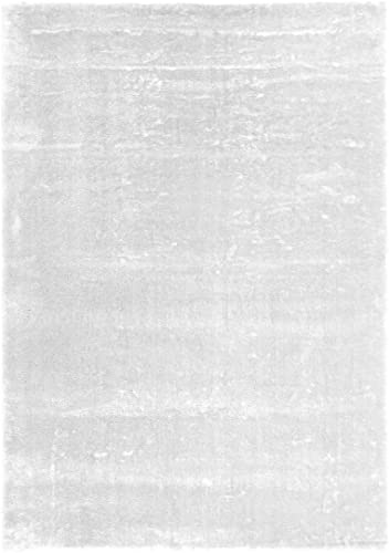 andiamo Teppich Lambskin - Kunstfell - flauschiger Teppich Schlafzimmer - geeignet als Bettvorleger Schlafzimmer oder als Fellteppich Wohnzimmer - Lammfellimitat pflegeleicht 120 x 170 cm weiß