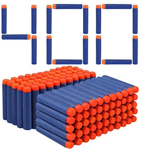 VCOSTORE 400 Pièces Foam Bullets - Recharge de balles pour fléchettes N-Strike Elite,Recharge de fléchettes Bullets fermes et sûres
