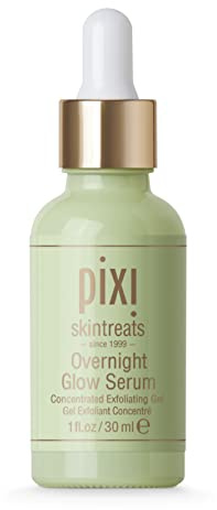 Pixi Beauty Overnight Glow Serum | Siero Viso Esfoliante con Acido Glicolico | Illumina e Riduce le Macchie | Con Aloe, Cetriolo e Vitamine | 30 ml / 1,01 fl oz