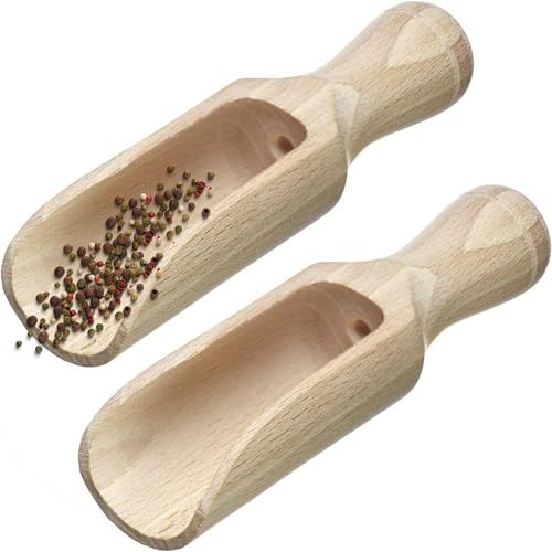 Westmark Lot de 2 pelles à épices - Volume de remplissage : 15 g (farine)/12 ml - Bois de hêtre - Maxi - Marron clair - 91972270