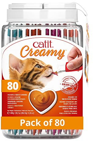 Catit Creamy Leckpaste für Katzen, Geschenkdose, 80 x 10g