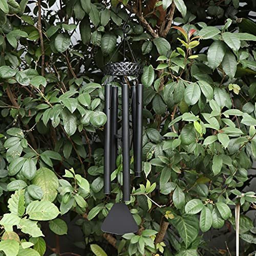 Windspiele Metall Aluminium Windglocke zum Aufhängen Heimdekoration Basteln für Geburtstagsfeier Als Geschenk für Ihre Freunde M001 Schwarz