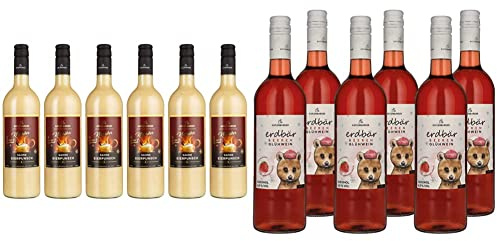 Katlenburger Sahne Eierpunsch, Punsch aus Fruchtwein mit Sahne und Wintergewürzen 6 x 0,75l & Erdbär Beerenglühwein Fruchtiger Glühwein aus Fruchtwein mit bestem Erdbeersaft.6x 750ml und 6,5% vol.
