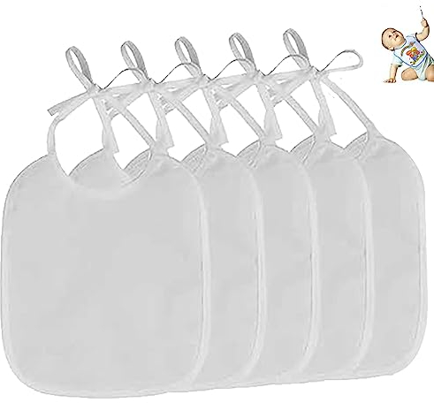 Lätzchen Malen,Weißes Baby Dreieckstuch,Lätzchen zum Bemalen Geschenk,Baby Lätzchen Weiß Baumwolle,Bemalen Lätzchen Kinder Baby,Geschenk für Babyparty Mädchen Junge,Babyparty Spiele,Weiß Lätzchen