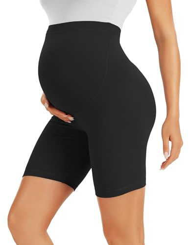 VALANDY Creamlush 5 Maternity Cycling Shorts for Women | Buttery-soft stretch, button-adjustable waist, over-bump coverage, close fit for yoga, walking, lounging and daily wear