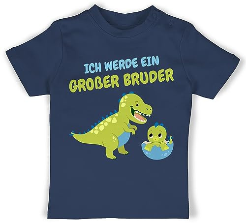 Baby T-Shirt Mädchen Jungen - Ich werde EIN großer Bruder - 18/24 Monate - Navy Blau - Big Brother Shirt große brüder Tshirt Outfit Bruder t-schirt 2023 Geschenk für großen Shirts