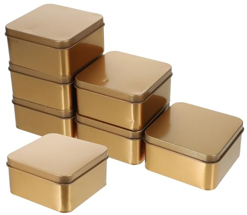 Abaodam 10 Pezzi Scatola Decorazioni In Oro Barattolo Di Caramelle Barattoli Di Per Biscotti Barattoli Di Tè Di Metallo Vuoti Contenitore Per Zollette Di Zucchero