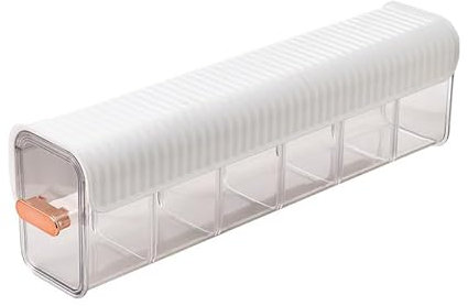 Namzi Schubladen-Organizer für Socken, Unterwäsche, Wandmontage, umschaltbar, 6 Zellen, Acryl, selbstklebend, Anti-Staub-Aufbewahrungsboxen für Kleidung, Socken, Dessous, Unterwäsche, Krawatten (weiß)