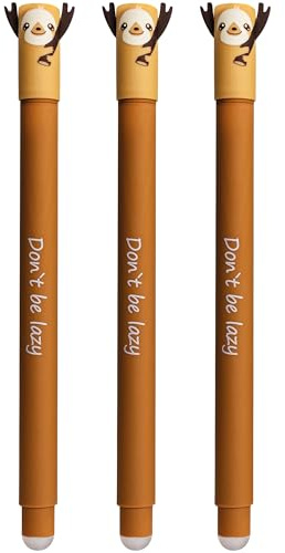 EBERHARD FABER - Tintenroller radierbar Animal Erase It Faultier | 3 Gelschreiber blau 0,7 mm