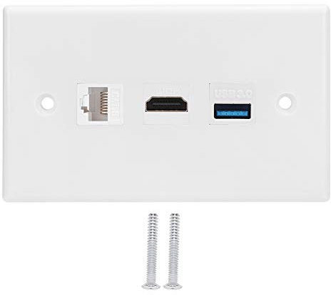 Panneau de prise d'interface domestique CAT6 + HDMI + USB3.0, composant à clipser, plaque murale Audio-vidéo Composite, prise de sortie de panneau