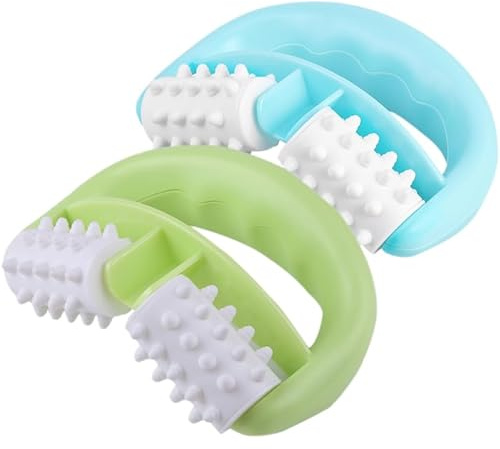 Anneome 2St Rollenmassage Handmassagegeräte Nackenmassagerolle Rückenmuskelrollen Handroller Massagestab massagematte ganzkörpermassage hand massage Haushalt Muskelrolle Stockwalze Plastik