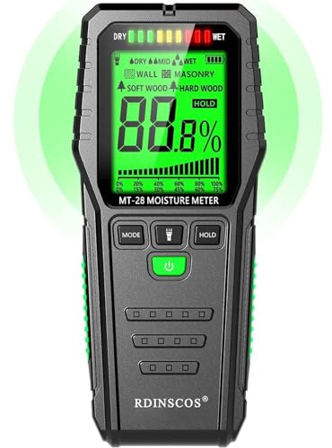RDINSCOS Fuktmätare stiftlös vägg fuktmätare vägg murverk med LCD-display fuktmätare för väggar, trä, husbilar