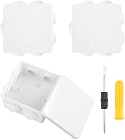 3 Stück Anschlussdose, Verteilerdose Wasserdicht mit 1 Schraubendreher, Aufputz Verteilerdose, Abzweigdose Wasserdicht, Aufputzdose für Elektroinstallationen