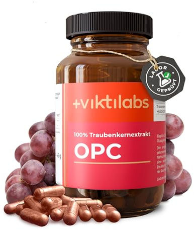 OPC Premium - 100% natürlicher Traubenkernextrakt - hochdosiertes OPC | Natürliche Quelle - enthält 400 mg reines OPC je Tagesdosis - 2 Kapseln pro Tag - 90 vegane Kapseln - ohne Zusatzstoffe