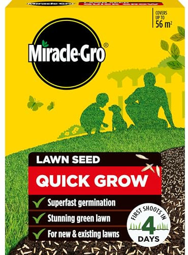 Miracle-Gro Quick GRO Lawn Seed, Child & Pet Friendly, Coverage 56m2, 1.6kg Box