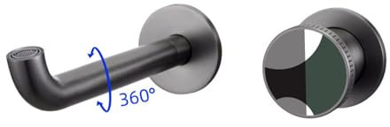 Faucet Wall Mount Bathroom Faucet, Gun Gray Bathroom Sink Faucet, Single Handle Vanity Faucet, 360° Swivel Spout Basin Faucet for Vanity Lavatory Sink water-tap
