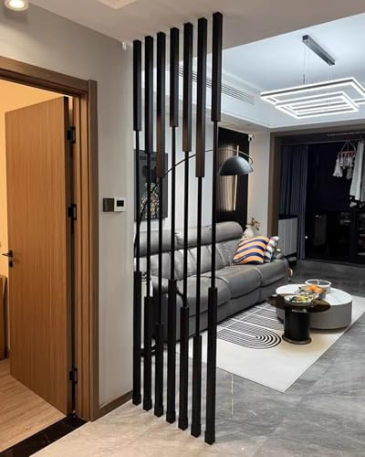 Raumteiler Metall Wandtrennwand Raumteiler Raumtrenner mit 7 Lamellen, modernes Design für Wohnzimmer, vielseitige Höhenoptionen, ideal für Heimdekoration