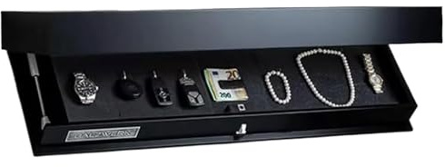 Wandboard mit Geheimfach Regal mit Geheimfach, verdecktes Schweberegal, wandmontierte Aufbewahrungslösung for Wohnzimmer oder Büro(Black)