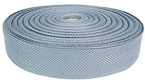 Teppicheinfassband 4 cm x 20 m | Einfassband aus Polyester mit Fischgrätenmuster zum Annähen | Teppichband zum Kantenschutz und dekorativen Abschluss | Saumband zum Nähen | Asche