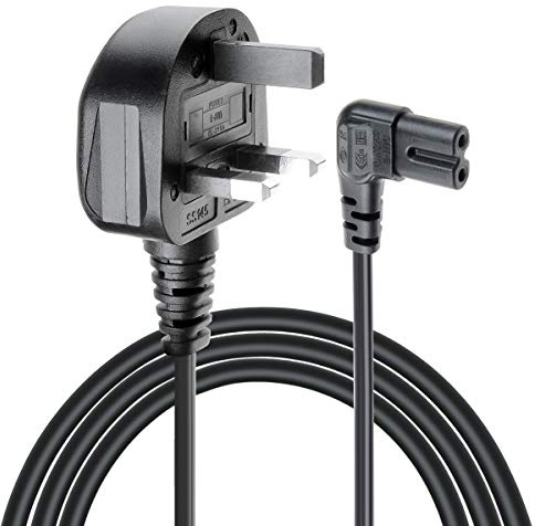 Power Cable for Samsung TV, VSEER 90 Degree Right Angle Figure 8 IEC60320 C7 Power Lead Wire Electrical Cord Compatible with Samsung, LG,Panasonic,Roku,Sharp,Hisense TV (3M)
