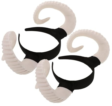 GALPADA 2pcs Sheep Horn Headband Hollow Lightweight Animal Ears Cosplay Accessory for Men Women Comfortable Halloween Costume RAM Horns Roleplay