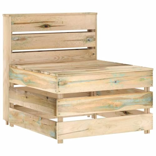LoogCape Garten-Mittelsofa aus Paletten Kiefernholz, imprägniert, 60x70x66cm, robust für Outdoor-Möbel, modular erweiterbar, langlebiges Lounge-Set
