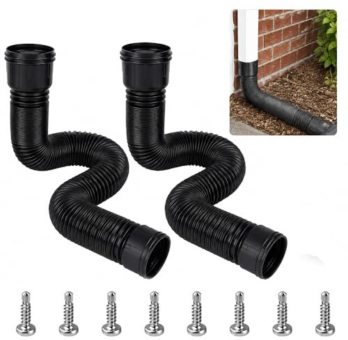 Regenrinnen Fallrohr Ablauf Verlängerungen, Dachrinne Fallrohr Verlängerung Flexi 80/100 mm, Dachrinne Flexible Fallrohr Verlängerung Fallrohr Schlauch von 50 bis 150 cm (2 Stück)