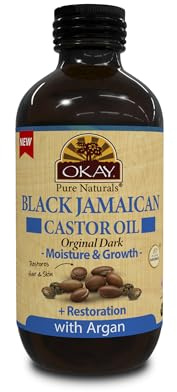 OKAY Pure Naturals Black Jamaican Original Dark with Argan Oil, 4 Ounce, 0.11 kg