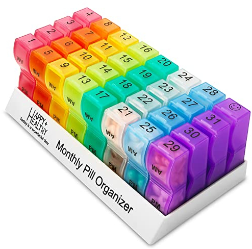 MEDca Tabletten-Organizer mit 32 Fächern, für die 2-mal täglichen Einnahme von Tabletten, Pillenspender