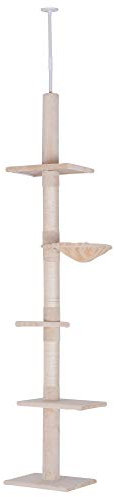 PawHut Floor to Ceiling Cat Tree for Indoor Cats 5-Tier Kitty Tower Beige