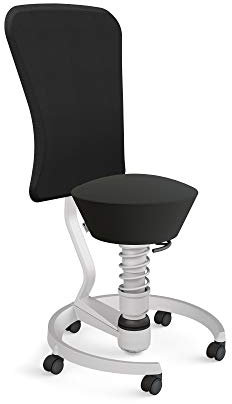 aeris Swopper – Hocker mit Lehne – Bürohocker höhenverstellbar – Schreibtischstuhl gegen Rückenschmerzen – Ergonomischer Bürostuhl und Sitztrainer, Feder Low