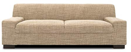 DOMO. collection Sofa Norma, 3-Sitzer Couch, 3er Polster-Garnitur mit Holzfüßen, 212 x 85 x 74 cm (BxTxH), Strukturstoff beige