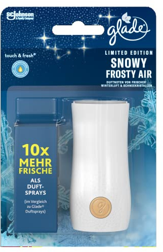 Glade Touch & Fresh (Brise One Touch) Halter inkl. 1 Nachfüller, Lufterfrischer Minispray, Snowy Frosty Air, 1er Pack (10 ml)