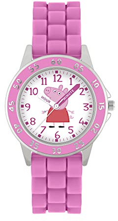 Peppa Pig Mädchen Armbanduhr Analog Quarz mit Silikonarmband PPG9000, Rose