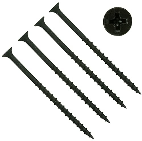 TERF® Lot de 20 vis cruciformes à tête fraisée plate avec finition phosphatée noire pour cloison sèche, bois et bois multi-usage 4,8 x 150 mm