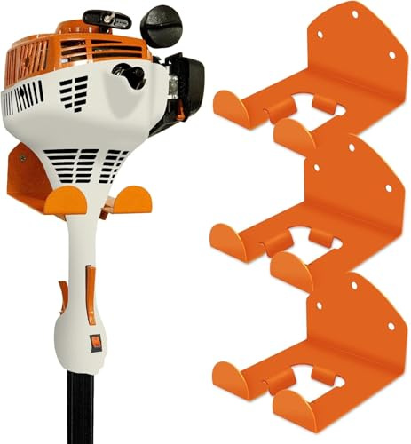 Flexi Rods Garagen-Aufbewahrung, Ordnungssystem für Garage, Trimmer-Gestell, Träger für Rasentrimmer, Heckenschere, für Garagenwand, Gartengeräte, 3 Stück
