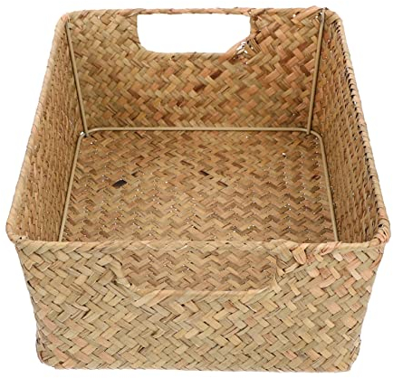Panier à Pain en Herbe Tressée Khaki, Style Simple et Créatif