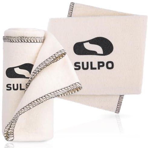 SULPO Shoe Cleaning Cloth - for Shoe Polishing - Natural Cotton - Does Not Cause Scratches - Lingettes de cirage - Lot de 2