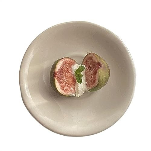 Piatti Piani Moderni Piatto da pranzo Piatto da insalata for la casa Ristorante Piatto da dessert Piatto da frutta Piatto da colazione Piatto fondo piccolo rotondo beige Piatti Piani Impilabili