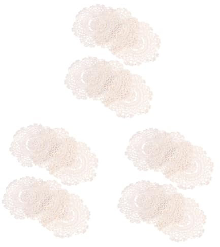 LIFKOME 3 Sets 14 cm Runde Handgemachte Spitze Elegante Vintage-getränkepads Mode Tassenmatten Wiederverwendbare Hohle Tischsets 6 Stück * 3